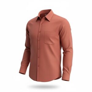 EUC -City Streets Men’s Red Rayon/Poly Button Up Long Sleeve Dress Shirt Size XL